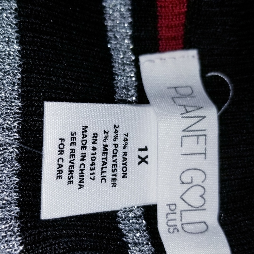 Derek Heart Metallic Stripe Bodycon Sweater Dress - Picture 6 of 6
